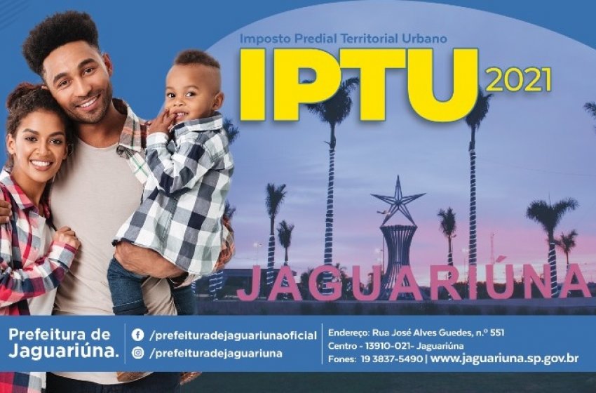 IPTU 2021 de Jaguariúna terá desconto de 10% para pagamento à vista