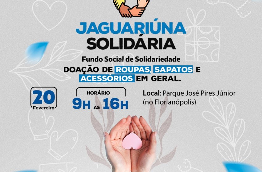 JAGUARIÚNA SOLIDÁRIA ACONTECE NO FLORIANÓPOLIS NESTA QUINTA