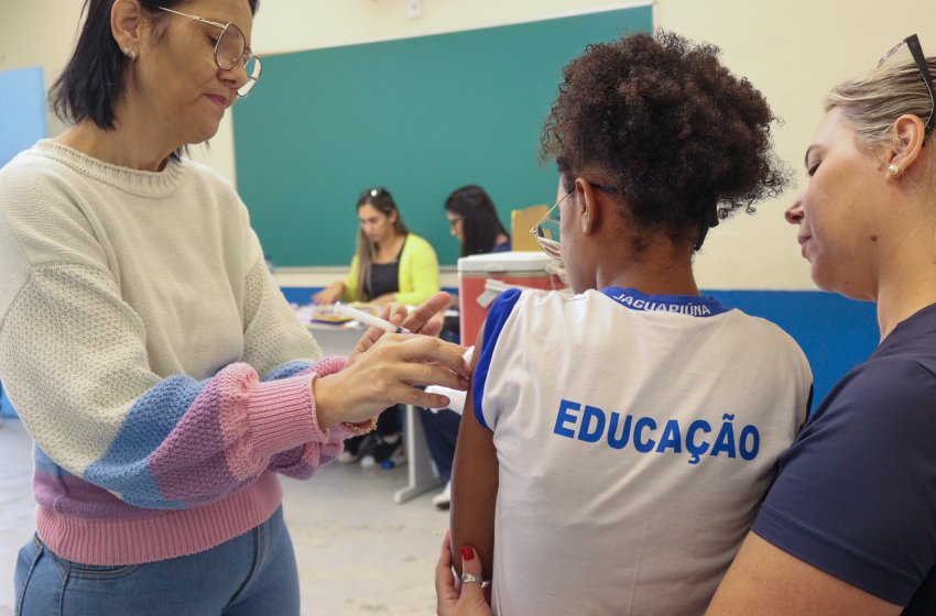 JAGUARIÚNA INICIA CAMPANHA DE VACINAÇÃO NAS ESCOLAS MUNICIPAIS