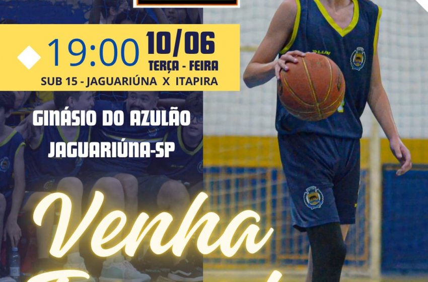 BASQUETE SUB 15 DE JAGUARIÚNA JOGA NESTA TERÇA  PELA LIGA METROPOLITANA