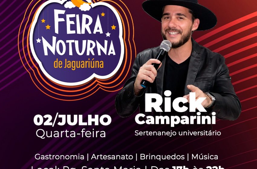 HOJE TEM MÚSICA SERTANEJA NA FEIRA NOTURNA DE JAGUARIÚNA 