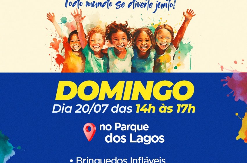 FESTIVAL DE FÉRIAS: DOMINGO TEM DIVERSÃO, PIPOCA E ALGODÃO DOCE NO PARQUE DOS LAGOS