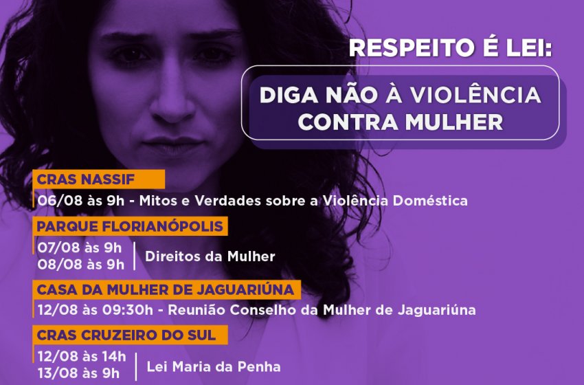 ‘AGOSTO LILÁS’ DESTACA A IMPORTÂNCIA DO COMBATE À VIOLÊNCIA CONTRA A MULHER