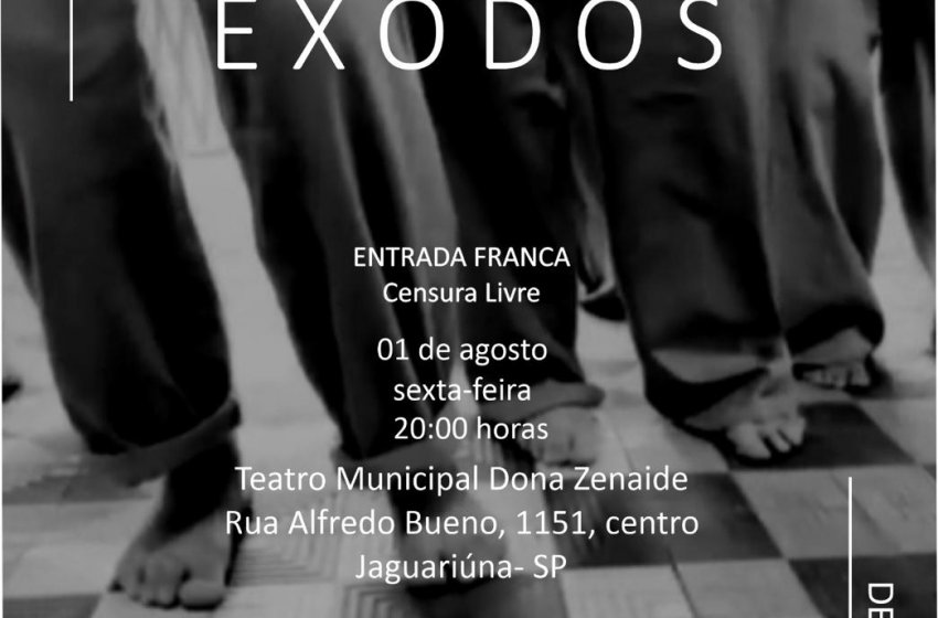 ESPETÁCULO DE DANÇA ‘ÊXODOS’ ESTREIA NESTA SEXTA NO TEATRO DONA ZENAIDE COM ENTRADA GRATUITA