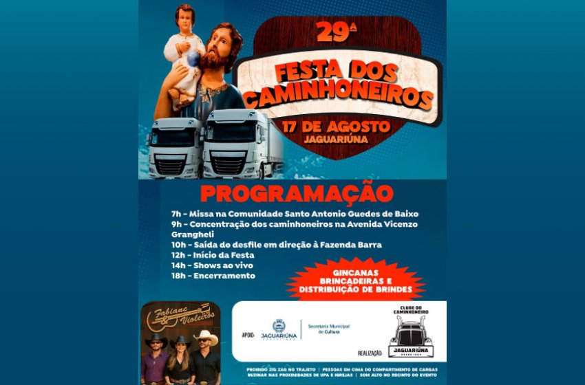 FESTA DOS CAMINHONEIROS ACONTECE NO PRÓXIMO DIA 17 EM JAGUARIÚNA