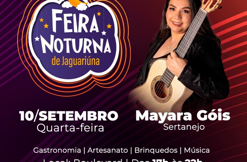 FEIRA NOTURNA DE JAGUARIÚNA ACONTECE HOJE NO BOULEVARD DO CENTRO CULTURAL