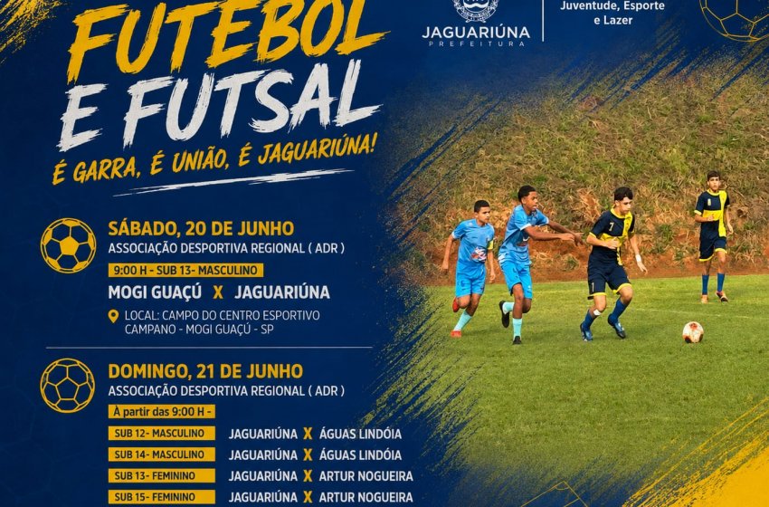 FUTSAL E FUTEBOL DE JAGUARIÚNA TÊM AGENDAS NO FINAL DE SEMANA  