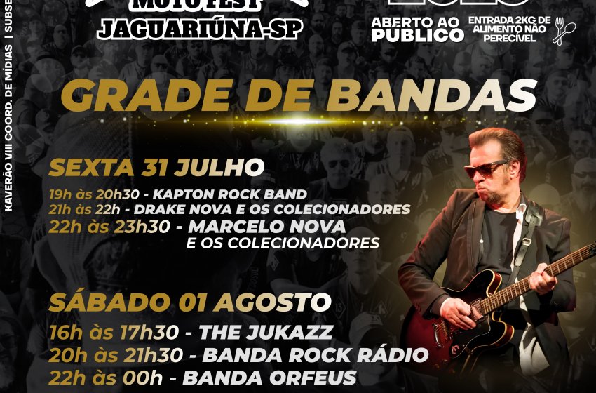 MARCELO NOVA É DESTAQUE NO ULTRA MOTO FEST, QUE MOVIMENTA JAGUARIÚNA NESTE FIM DE SEMANA