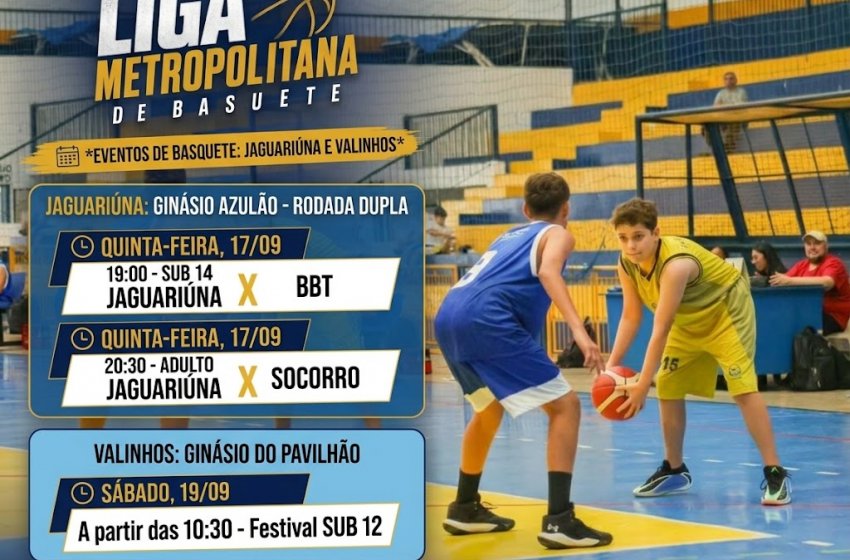  BASQUETE DE JAGUARIÚNA TEM JOGOS PELA LIGA METROPOLITANA NESTA SEMANA
